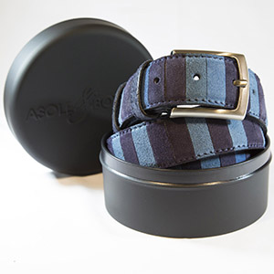 Belt patchwork Suede Blu and Jeans Genuine Leather