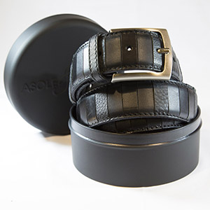 Belt Patchwork Multicolor Black Genuine Leather