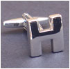 Cufflink Letter H 100% Ottone