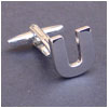 Cufflink Letter U 100% Ottone