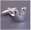 Cufflink Letter V 100% Ottone