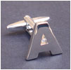 Cufflink Letter A 100% Ottone