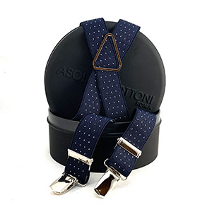 Bretella Elastic Pois Navy <br/> H 2.5 cm