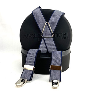 Bretella Elastic Puntinato Navy <br/> H 2.5 cm