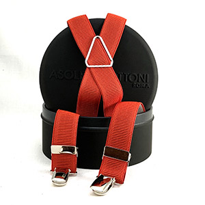 Bretelle Elastico Rigato Rosso<br/> H 2.5 cm
