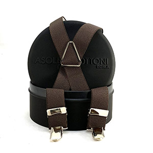 Bretelle Elastico Nidino Marrone<br/> H 2.5 cm