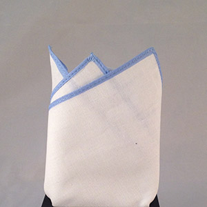 Pochette White and Light Blue 100% Cotton